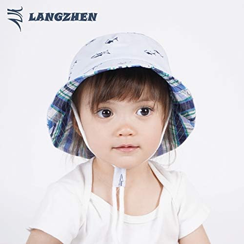 LANGZHEN Sun Protection Hat for Kids Toddler Boys Girls Wide Brim Summer - Image 3