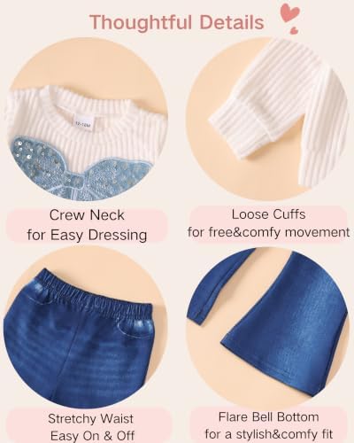 Renotemy Toddler Baby Girl Clothes Fall Winter Outfits Gifts 12Months-5T - Image 4