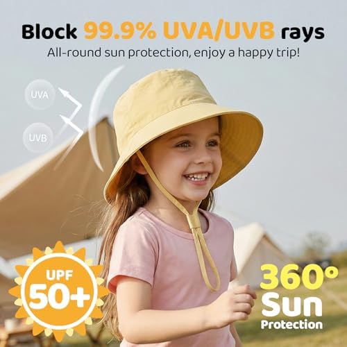 Toddler Bucket Hats UPF 50+ Baby Sun Hat Adjustable Kids Sun Protection Summer - Image 2