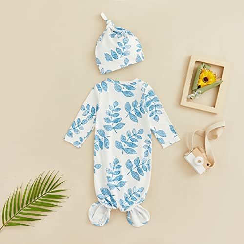 Newborn Baby Girl Floral Sleep Gown Headband Sleepwear Outfit - Image 3