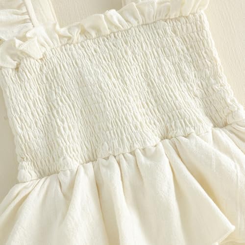 Newborn Baby Girls Summer Clothes Ruffle Sleeveless Pleated Smocked Bubble - Image 7