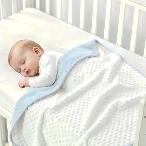 CREVENT Minky Baby Blanket for Girls Boys, Soft Plush Receiving Blanket for - Image 4