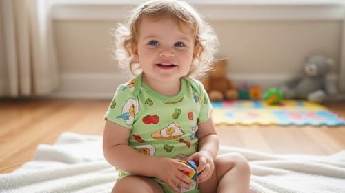 Kids Rayon of Bamboo Pajamas Set Short Sleeve Button Shorts Ages 0-24 - Image 4