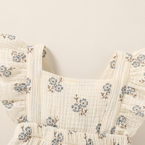 YOUNGER TREE Toddler Baby Girl Ruffled Sleeveless Romper Casual Summer Jumpsuit - Image 4
