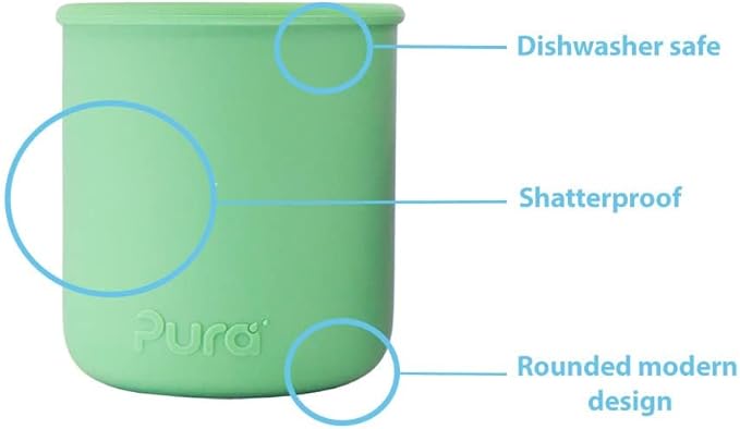 Pura my-my Silicone Straw Cup| Spill Proof, Reusable, Food Grade Silicone, Plastic-Free | For Kids, Toddlers, Babies & Infants (Rose)