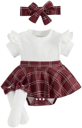 Giraropa Newborn Baby Girl Clothes Smocked Bubble Romper Dress + Socks + by Giraropa