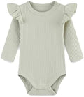 Baby Girl Knit Ruffle Outfit Clothes Ribbed 100% Organic Cotton Solid Color by Unknown