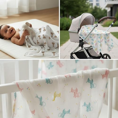 Cotton Baby Swaddle Blanket 28"x28" – Soft Breathable Newborn Receiving Blanket - Image 4