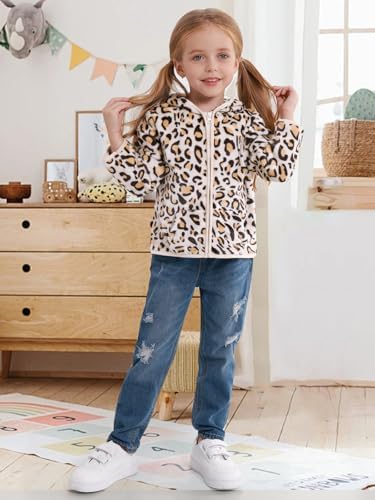 Toddler Baby Girl Fleece Jackets Fall Clothes Hooded Zip Fuzzy Coats - Image 2