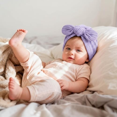 DRESHOW BQUBO Newborn Baby Bow Knot Turban Hat Hospital Hat Baby Infant Beanie - Image 3