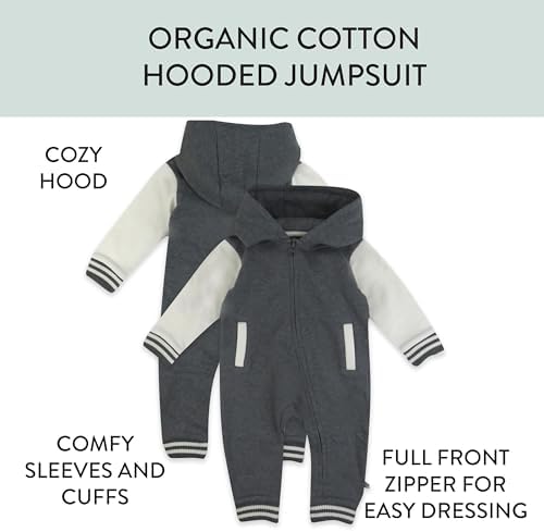 HonestBaby Baby Boys' Hoodie Coverall Team Varsity 100% Organic Cotton - Image 3
