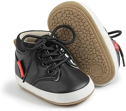 Meckior Toddler Baby Boys Girls High Tops Ankle Sneakers Soft Anti-Slip Sole PU by Meckior