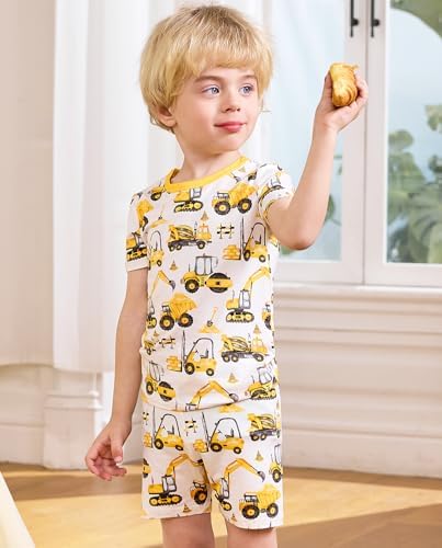 babee Reshinee Bamboo Viscose Toddler Boys Pajamas Set, Short Sleeve Kids - Image 4