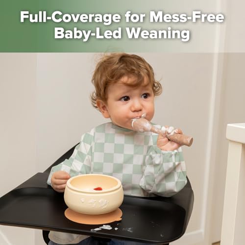 haakaa Long Sleeve Baby Bib, Waterproof & Adjustable Baby Smock Bib - Image 2