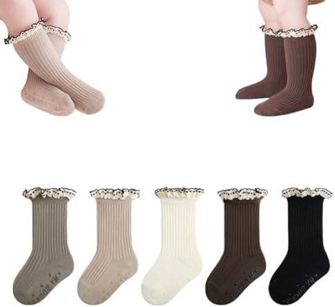 Toddler Girl Ruffle Socks Baby Girls Knee High Socks by WATOCHE