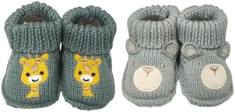 2 pairs Cute Knit Animal Baby Booties by Unknown