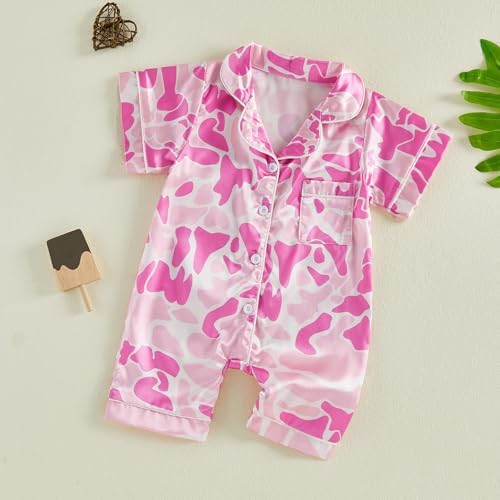 Kuriozud Baby Girl Boy Romper Pajamas Onesie Short Sleeve Button Down Pjs - Image 7
