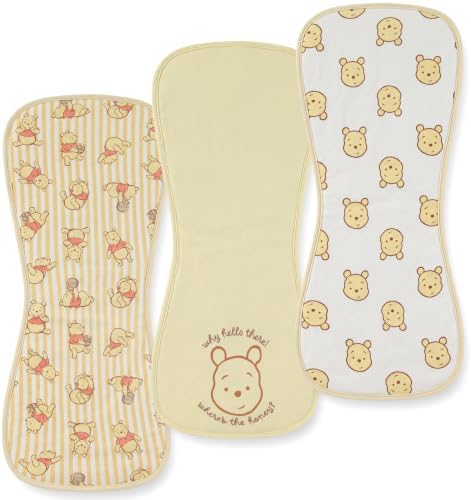 Disney Baby Winnie the Pooh Burp Cloths 3 Pack 20" x 10" Burping Rags by Disney