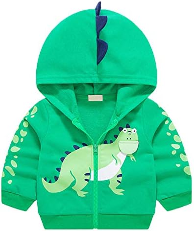 Baby Toddler Boys Dinosaur Hooded Zip Jacket Casual Outerwear Active Sweatshirt by Azalquat