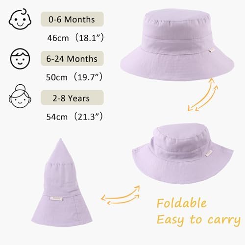 Bamery Baby Toddler Girls Bucket Hat Newborn Sun Hats - Image 6