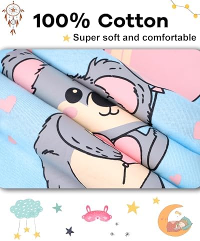 DAUGHTER QUEEN Girls Summer Pajamas Set 4 Pieces 100% Cotton Sleepwear Size 18 - Image 6