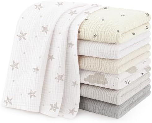 Susurration Muslin Burp Cloths 24x24 Inches Ultra Soft 100% Cotton | 7 Pack by Susurration
