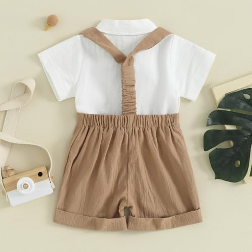 PUHHAPIEY Baby Boy Gentleman Wedding Outfit Dress Romper Suspender Pants | 0 3 - Image 3
