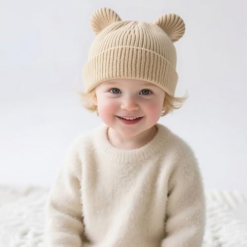 Hadetoto Cotton Baby Beanie Winter Knitted Hat - Image 3