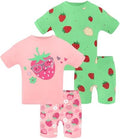 DAUGHTER QUEEN Girls Summer Pajamas Set 4 Pieces 100% Cotton Sleepwear Size 18 by DAUGHTERQUEEN
