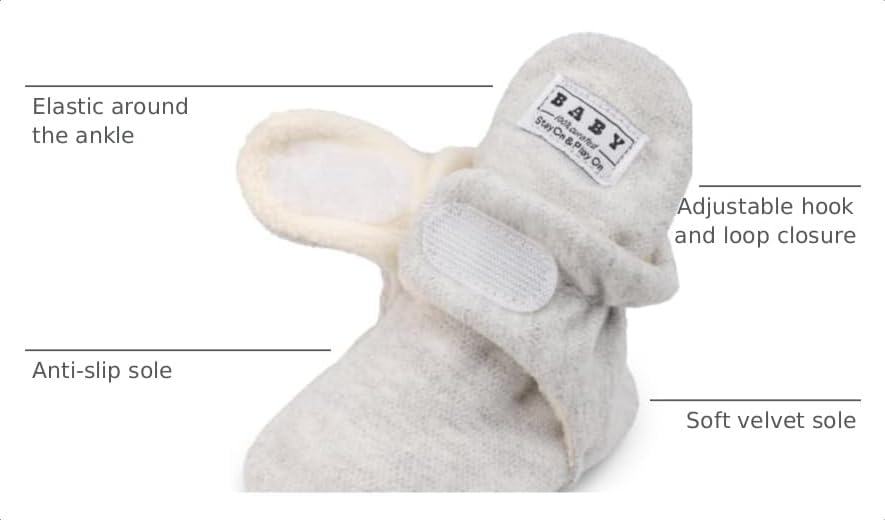 HsdsBebe Unisex Newborn Baby Cotton Booties Non-Slip Sole - Image 3