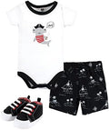Hudson Baby Unisex Baby Cotton Bodysuit, Shorts and Shoe Set by HudsonBaby