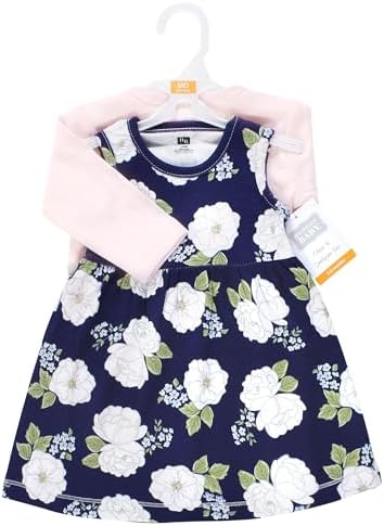 Hudson Baby Infant and Toddler Girls Cotton Dress and Cardigan Set - Image 2