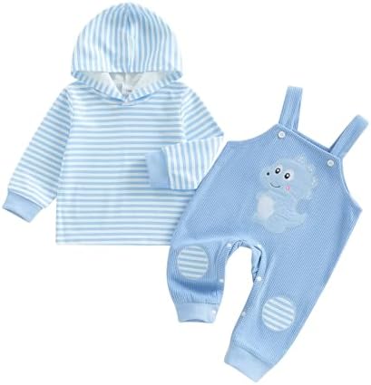 Infant Baby Boy Fall Winter Clothes Outfit Hooded Long Sweatshirt Pant Set by LIOMENGZI