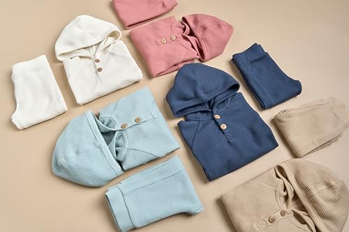 Modern Moments by Gerber Baby Girls Mini-Waffle 2 Piece Hoodie and Pant Set - Image 5