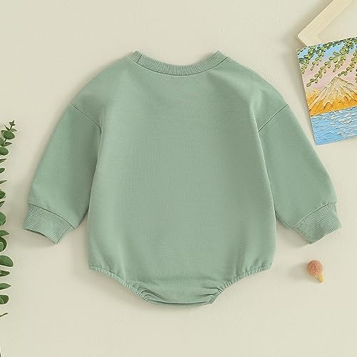 VISGOGO Newborn Infant Baby Boy Oversized Romper Sweater Bodysuits Coming Home - Image 4