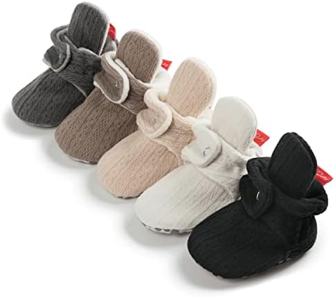 ohsofy Newborn Baby Cotton Booties Stay On Slipper Winter Warm Soft Shoes - Image 4