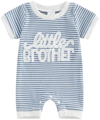 allshope Newborn Baby Boy Summer Outfit Romper Letter Embroidery Short Sleeve by Allshope
