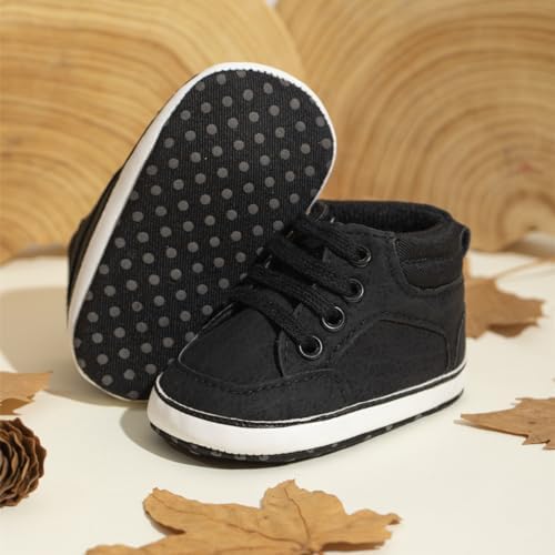 Meckior Toddler Baby Boys Girls High Tops Ankle Sneakers Soft Anti-Slip Sole PU - Image 4