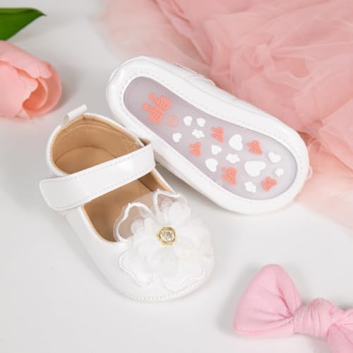 Meckior Infant Baby Girls Soft Sole Bowknot Princess Wedding Dress Mary Jane - Image 4
