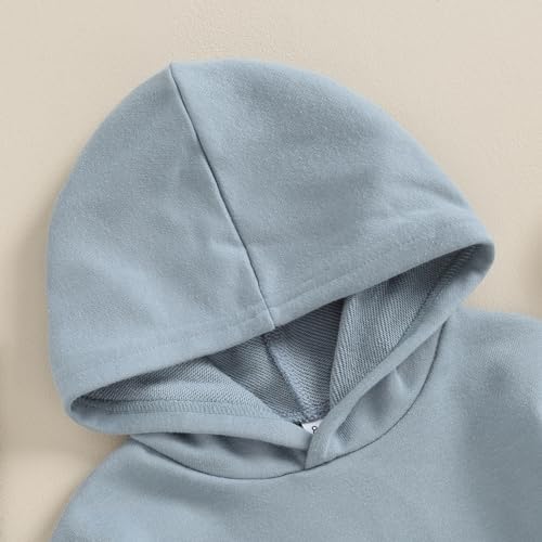 Toddler Baby Boy Girl Hoodies Solid Color Long Sleeve Kangaroo Pocket Hooded - Image 2