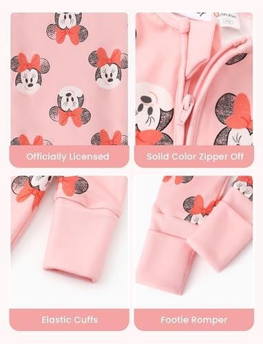 Disney Baby Organic Cotton Zip Footie Clothes Romper Outfit - Image 7