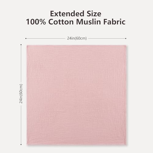 Susurration Muslin Burp Cloths 24x24 Inches Ultra Soft 100% Cotton | 4 or 7 - Image 2