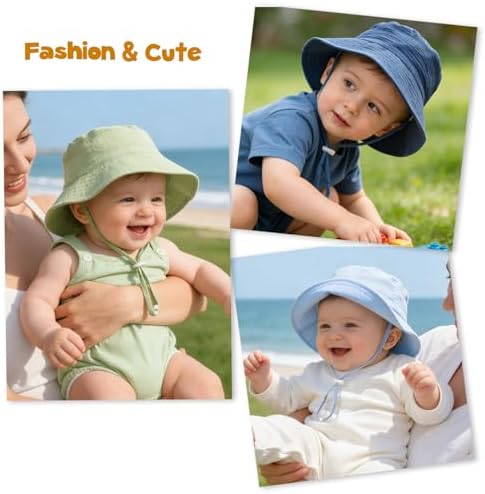 Baby Sun Hat Infant Toddler Summer Cotton Yarn Beach Bucket Hat - Image 7