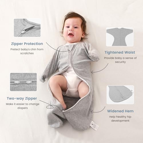 ZIGJOY Swaddle Sleep Sack 3-6 Months, 1.0 Tog Cotton Baby Swaddle Blanket - Image 3