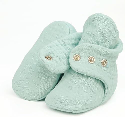 Ella Bonna Baby Booties Organic Cotton Muslin Newborn Baby Slippers Baby Boy - Image 4