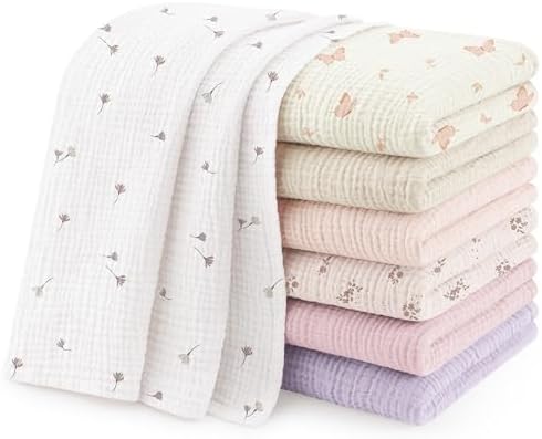 Susurration Muslin Burp Cloths 24x24 Inches Ultra Soft 100% Cotton | 7 Pack by Susurration
