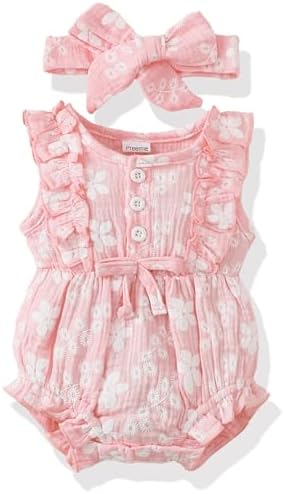 Renotemy Baby Girl Clothes Summer Rompers Cute Outfits Preemie-18 Months | by Renotemy