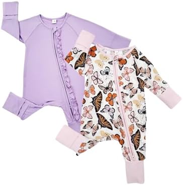 Bow Dream Bamboo Pajamas for Baby, Rayon Sleeper Romper Jumpsuit Outfit | 93% by BowDream