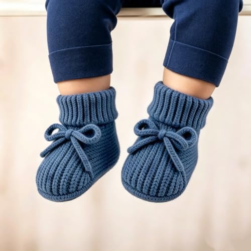Jastore Baby Booties Newborn First Walkers Cozy Shoes Warm Knit Soft Booties - Image 2