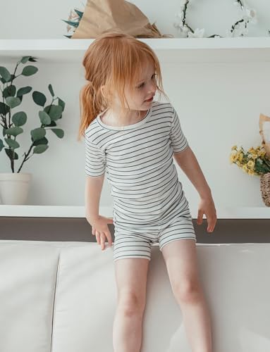 AVAUMA Stripe Pattern Baby Boys Girls Pajama Set Kids Toddler Snug fit Ribbed - Image 5